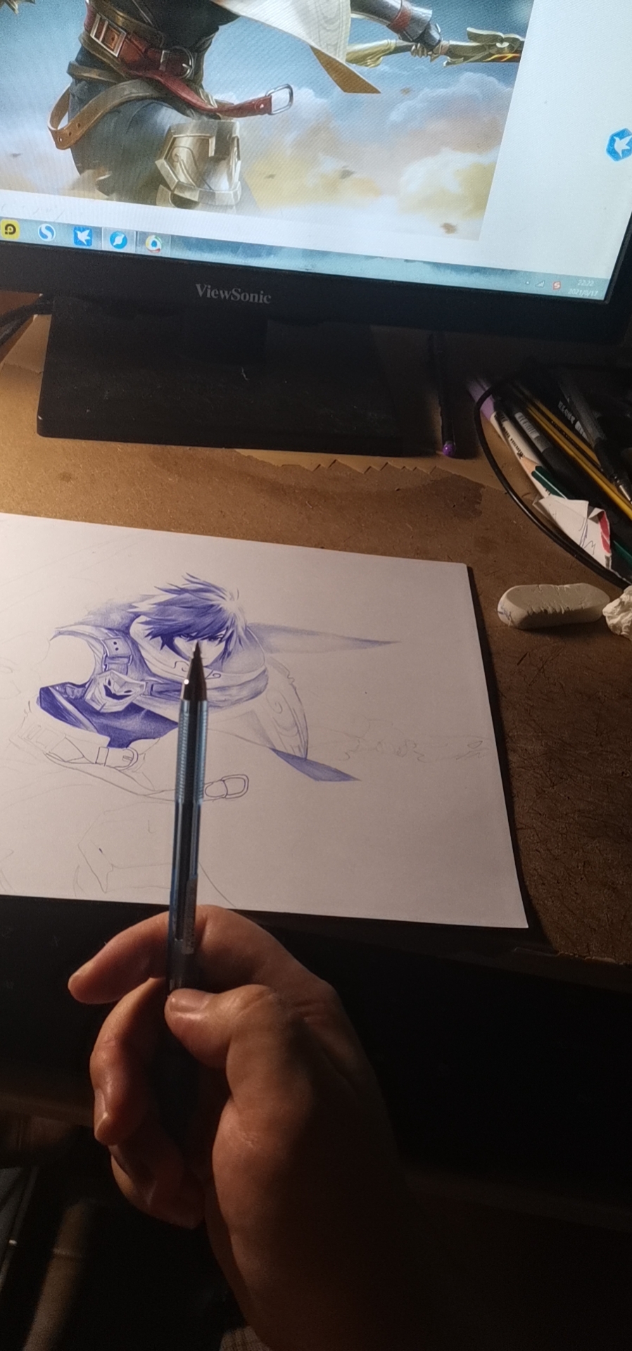 圆珠笔手绘《澜朋友》