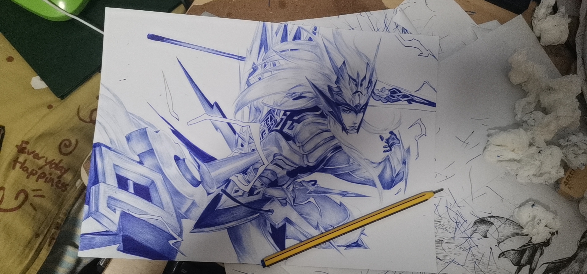 圆珠笔手绘《马超-神威》